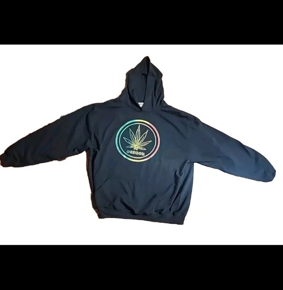 Mens Oregon Pot Leaf Marijuana Hoodie Cannabis Graphic Sweatshirt Eagle
